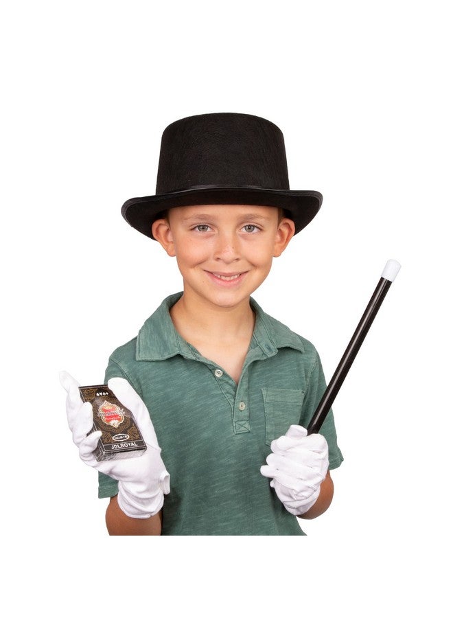 Funny Party Hats Funny Party Hats Magician Costume - 4 Pc Set - Magician Hat Wand Gloves & Bonus Cards - Magician Kit - Image 5