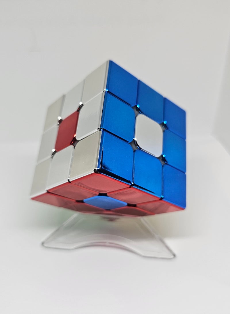 Magnetic Speed Cube 3x3x3, Stickerless Shiny Puzzle, Professional Smooth Turning, Glossy Reflective Magic Cube for Kids & Adults - Image 1