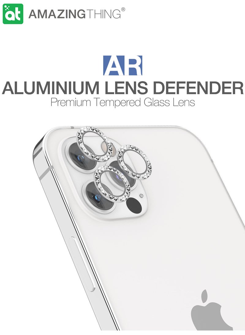AMAZINGthing Supreme AR Lens Defender for iPhone 12 Pro MAX Camera Lens Protector (6.7 inch) [3 Lens] - Sparkle White  - Image 2