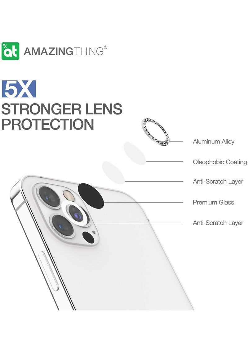 AMAZINGthing Supreme AR Lens Defender for iPhone 12 Pro MAX Camera Lens Protector (6.7 inch) [3 Lens] - Sparkle White  - Image 4