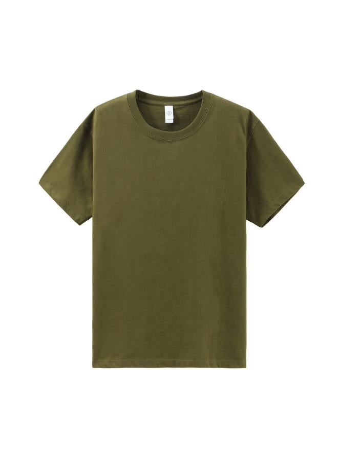 Song Feng Ya Couple 270g Combed Cotton Crew Neck Short Sleeve T-shirt Thick Solid Color Multi-color Base Shirt Shoulder Basic Cotton T-shirt 