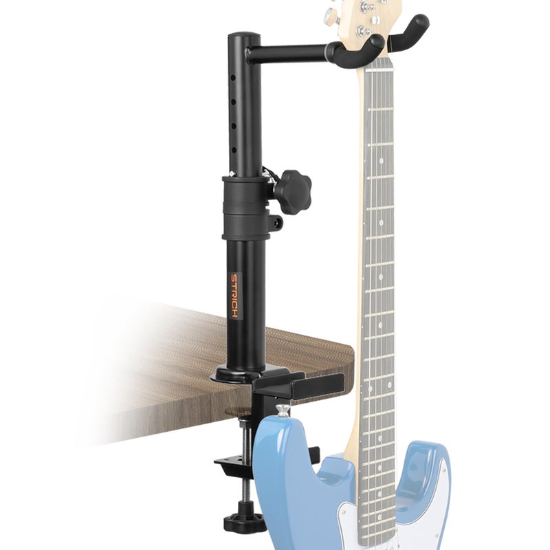STRICH Guitar Desk Stand with Desk Clamp, Heavy Duty Metal Guitar Desk Mount Adjustable Height for Acoustic, Electric Guitar, Bass, TGS-1 - Image 1