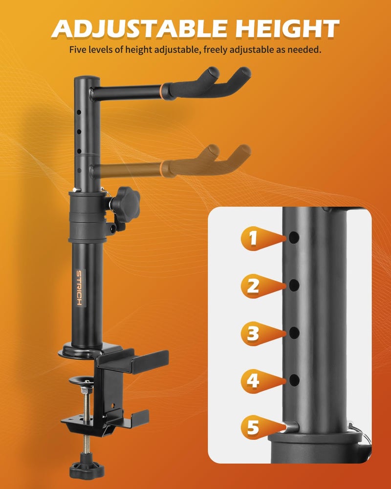 STRICH Guitar Desk Stand with Desk Clamp, Heavy Duty Metal Guitar Desk Mount Adjustable Height for Acoustic, Electric Guitar, Bass, TGS-1 - Image 5