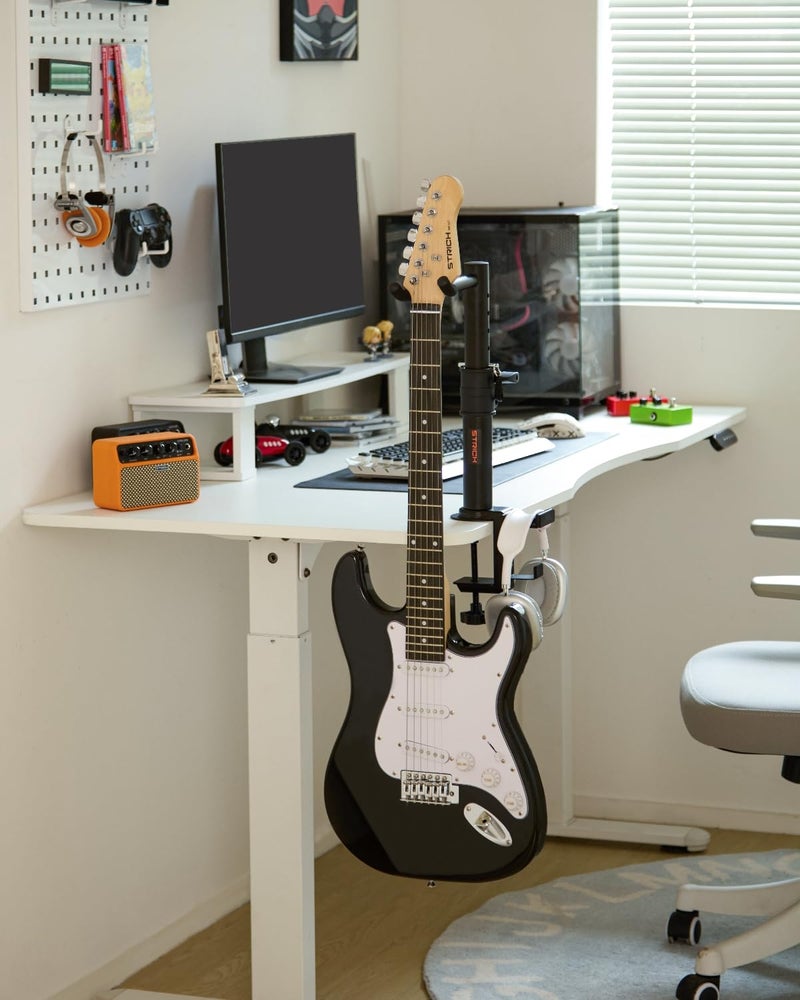 STRICH Guitar Desk Stand with Desk Clamp, Heavy Duty Metal Guitar Desk Mount Adjustable Height for Acoustic, Electric Guitar, Bass, TGS-1 - Image 2