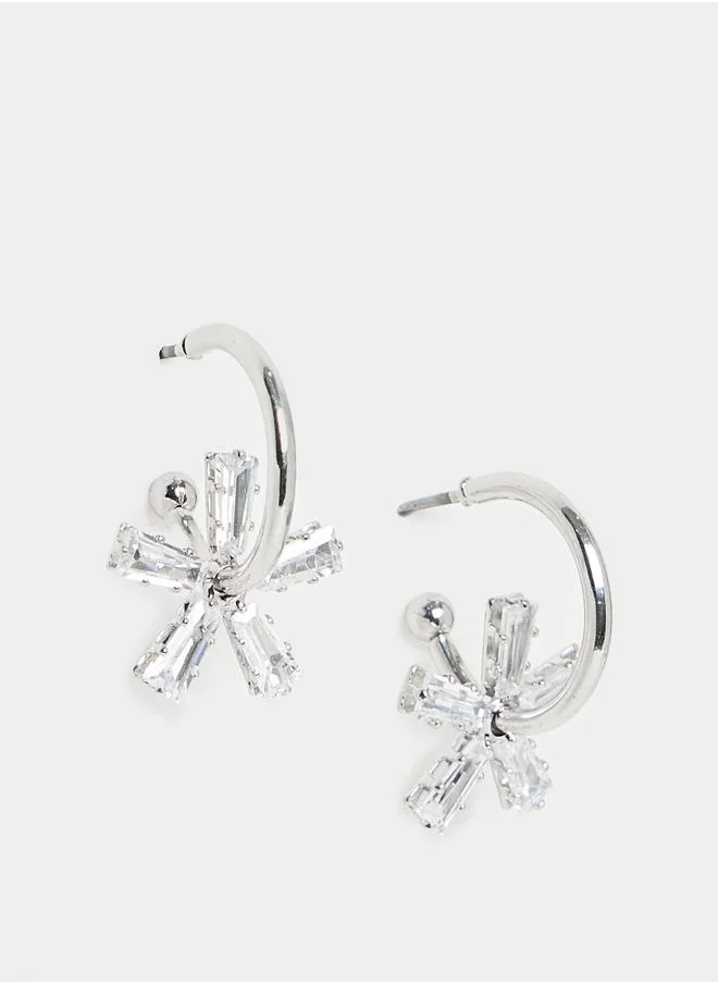 ستايلي Flower Crystal Stud Earrings