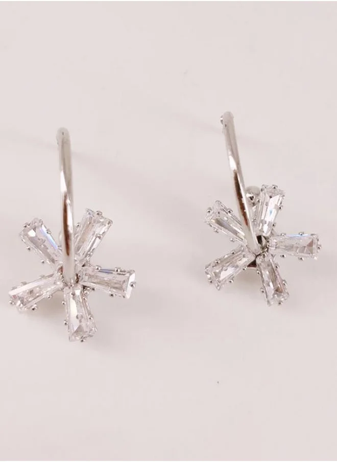 ستايلي Flower Crystal Stud Earrings