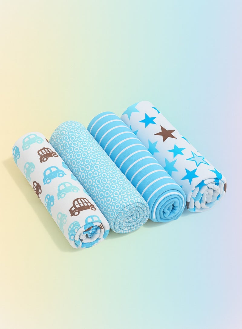 Kisunya Swaddle Blanket - 4pcs Neutral Baby Swaddle Blanket Set – Soft Cotton Newborn Swaddles with Minimalist Love-Themed Designs, Unisex Baby Wraps for Boys and Girls, Lightweight and Breathable, Perfect for Valentine’s Day, Sleeping, Cuddling, and Baby Shower Gifts - Image 1
