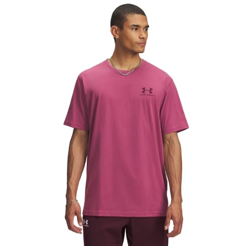 Under Armour Men's Sportstyle Left Chest Short-Sleeve T-Shirt, (659) Fuchsia Dusk / / Dark Maroon, Large - Image 3
