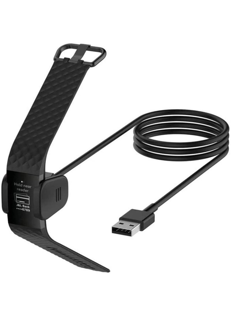 SYOSI Charger Cable Compatible with Fitbit Charge 3,Replacement USB Charging Cable Cord Clip Dock Accessories Adapter for Charge 3 Heart Rate Fitness Wristband - Image 1