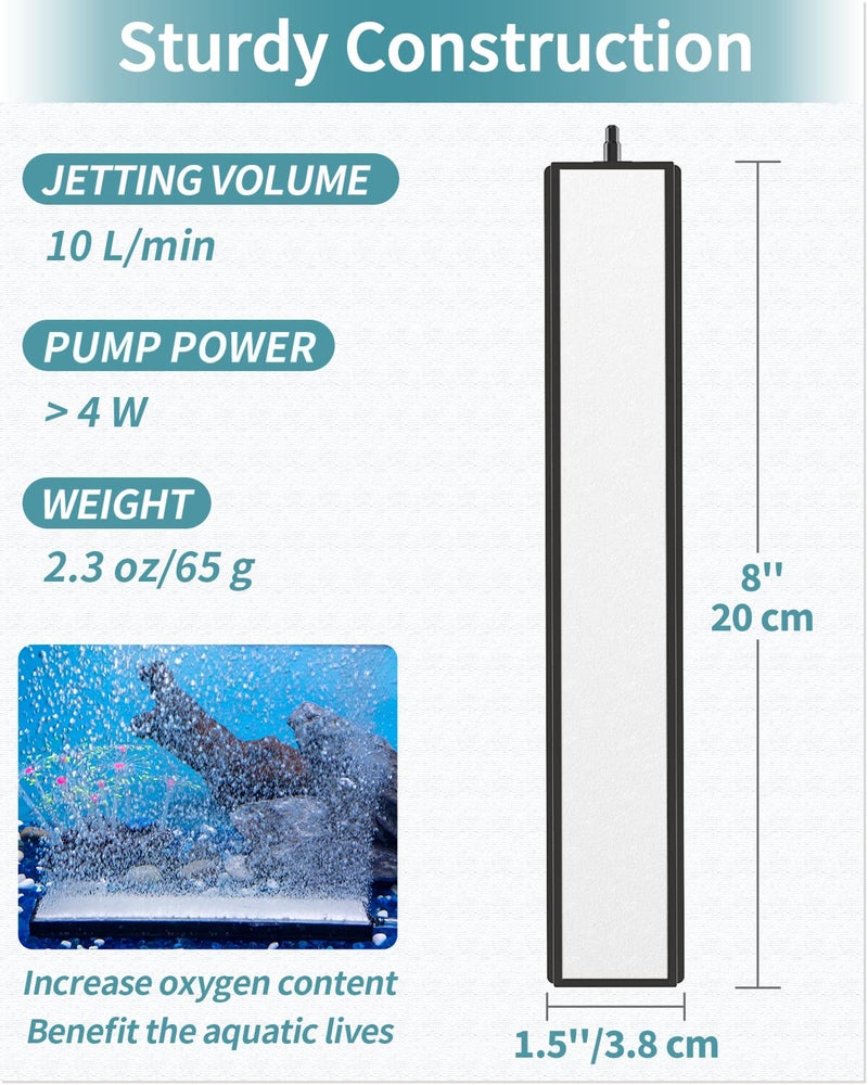 Pawfly 8 Inch Air Stone Bar Micro Bubble Diffuser Release Tool with Suction Cup Clip Accessory for Nano Air Pumps DWC Buckets and Fish Tanks - Image 3