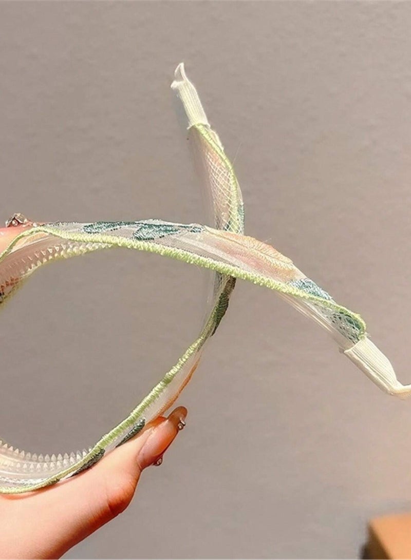 طوق شعر مجموعه من 3 قطع من اطواق الشعر المطرزه بالزهور تضيف لمسة ناعمة وعصرية لإطلالة البنات أو السيدات. - Image 5