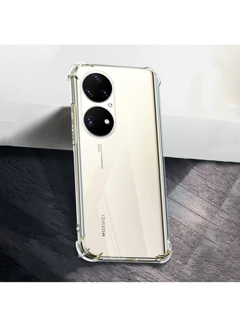 Huawei P50 Pro Case Cover Back Air Cushion Soft Silicone Shockproof Anti-Scratch Protective Bumper Shell Corner Clear