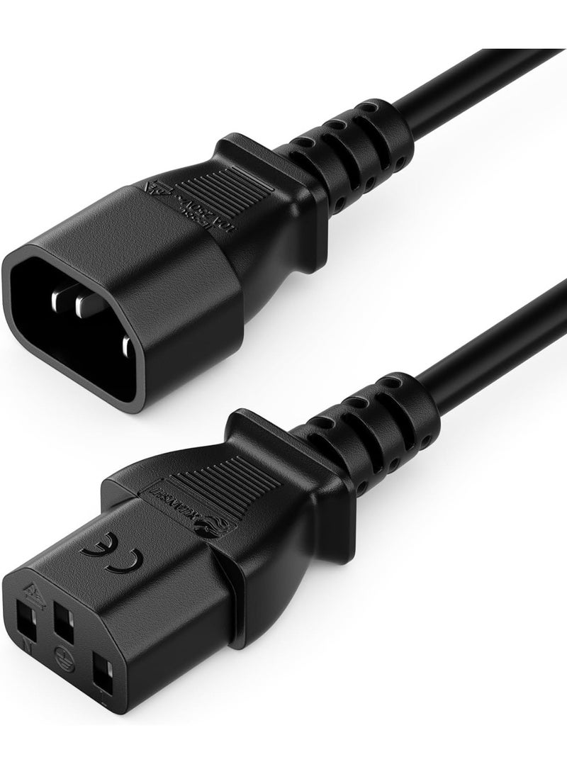 BEST ONE C13 to C14 Power Cable 2m – Heavy Duty 3G 1.0 mm² IEC Extension Cord for Computer, Server, PDU & UPS – Durable Black Power Lead - Image 1
