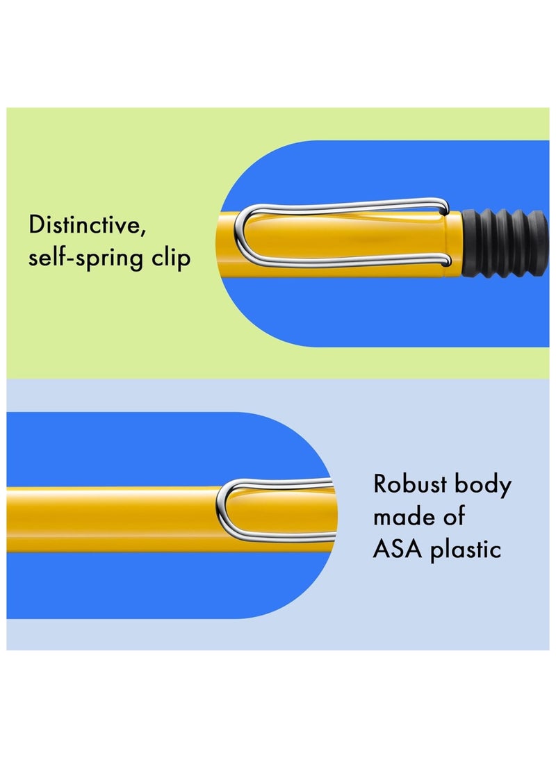 LAMY Safari Ballpoint Pen Medium Tip Black Ink Yellow Barrel  - Image 4