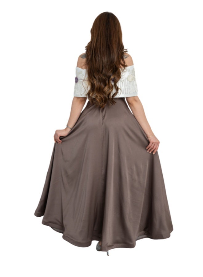 Enchanting Purple Flower Dress A Regal Masterpiece of Romance & Glamour  - Image 3