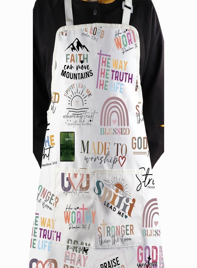 مئزر مطبخ مستوحى من آيات الكتاب المقدس من WCGXKO، هدية ليسوع، هدية لله، نقش إيماني، هدية مسيحية (مئزر إيماني) - Image 5