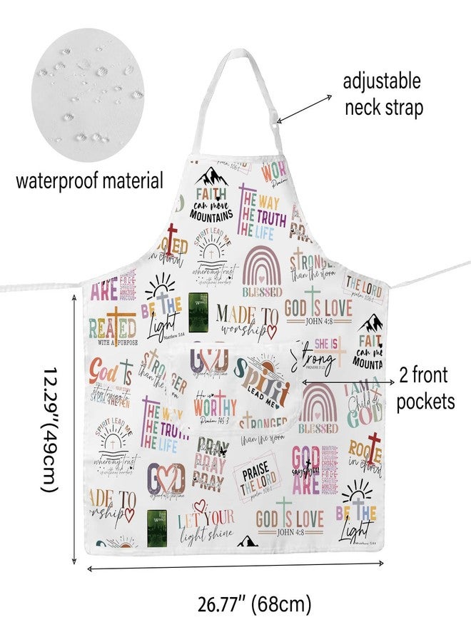 مئزر مطبخ مستوحى من آيات الكتاب المقدس من WCGXKO، هدية ليسوع، هدية لله، نقش إيماني، هدية مسيحية (مئزر إيماني) - Image 2