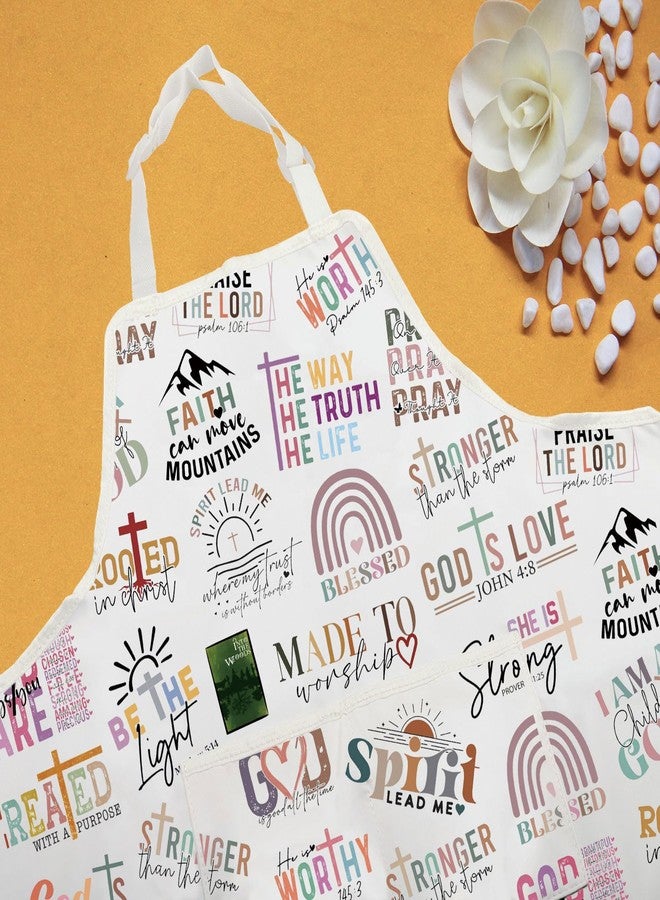 مئزر مطبخ مستوحى من آيات الكتاب المقدس من WCGXKO، هدية ليسوع، هدية لله، نقش إيماني، هدية مسيحية (مئزر إيماني) - Image 4