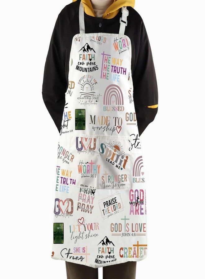 مئزر مطبخ مستوحى من آيات الكتاب المقدس من WCGXKO، هدية ليسوع، هدية لله، نقش إيماني، هدية مسيحية (مئزر إيماني) - Image 3