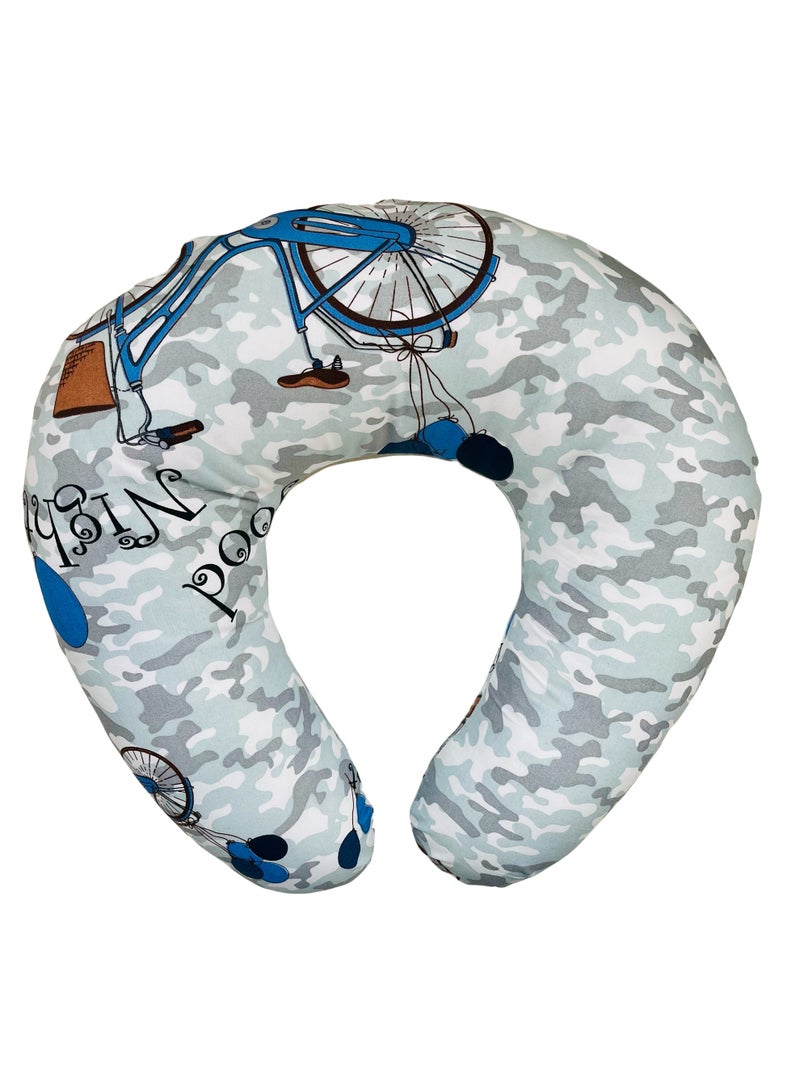 Little Bee Baby Nursing Pillow Breast feeding Nursing Pillow and Positioner for Babies, Feeding Support for Mom & Baby, Tummy Time Pillow, for Breastfeeding & Bottle feeding Nursing Pillow (Cycle Print Multicolour) - Image 1