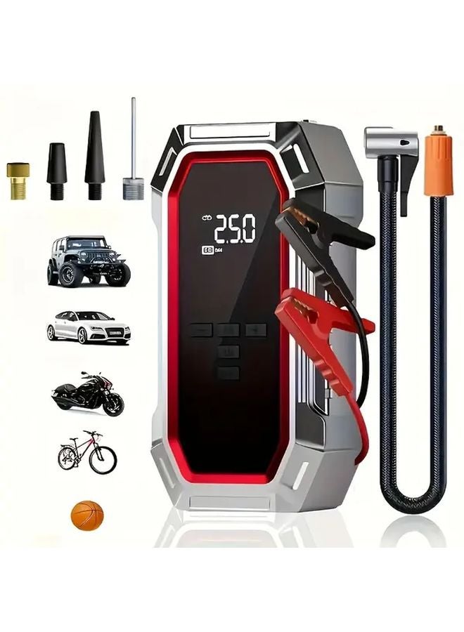Multifunctional Host Model B Jump Starter Air Compressor 8000A Peak 160PSI 12V Portable with LCD Display - Image 1