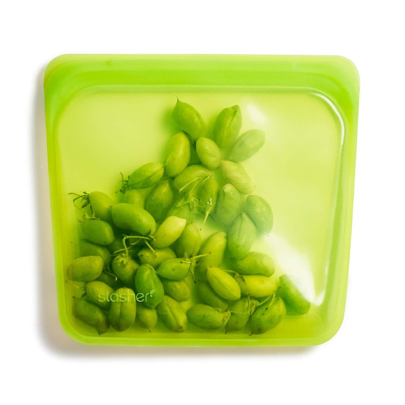 Stasher Premium Silicone Reusable Food Storage Sandwich Bag Lime Microwave Sous Vide Dishwasher Oven and Freezer Safe BPA Free Leakfree Ecofriendly 28 Oz