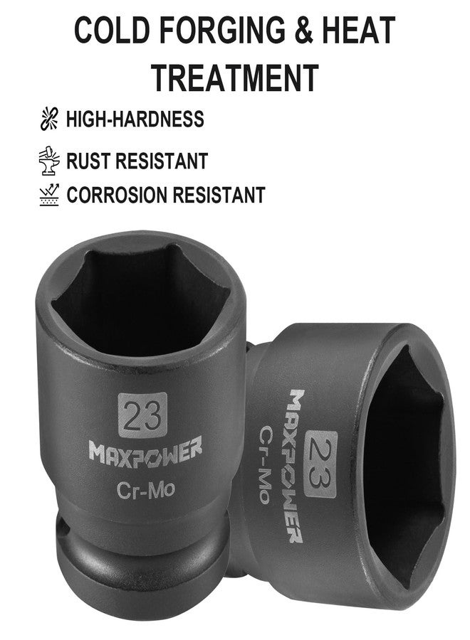 MAXPOWER 1/2 Inch Drive 21mm Standard Impact Socket, Made with Heat-Treated Chrome Molybdenum Steel, 6-Point Design, Metric - Image 5