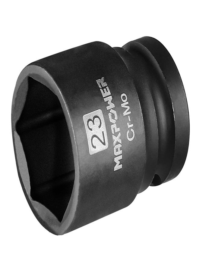MAXPOWER 1/2 Inch Drive 21mm Standard Impact Socket, Made with Heat-Treated Chrome Molybdenum Steel, 6-Point Design, Metric - Image 1