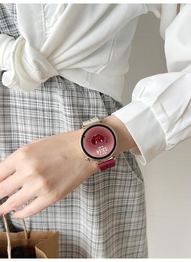 Generic For Huawei Gt4/Gt3 Strap Gt5 Silicone Magnetic Smart Watch Watch4pro Watch Strap Watchgt-Color:Burgundy - Suitable For Huawei Gt3/gt3pro [dial 42/43mm]  - Image 4