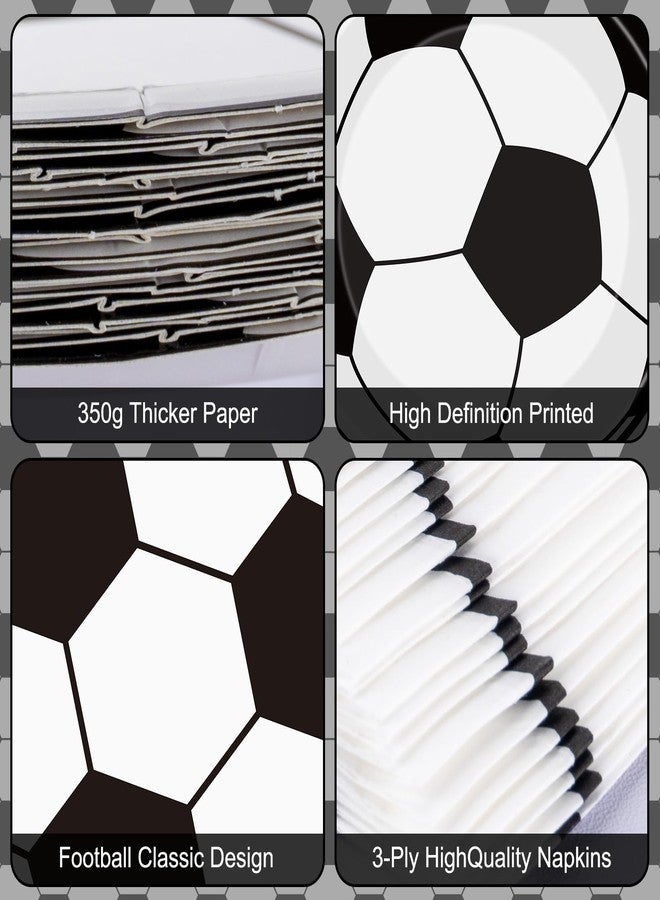Litmitfu 40Pcs Soccer Plates and Napkins Party Supplies - Soccer Birthday Party Decorations Tableware Set, Disposable Paper Dinner Plates Napkins for Sport Themed Soccers Parties Table Decor Favors, Serves 20 - Image 4