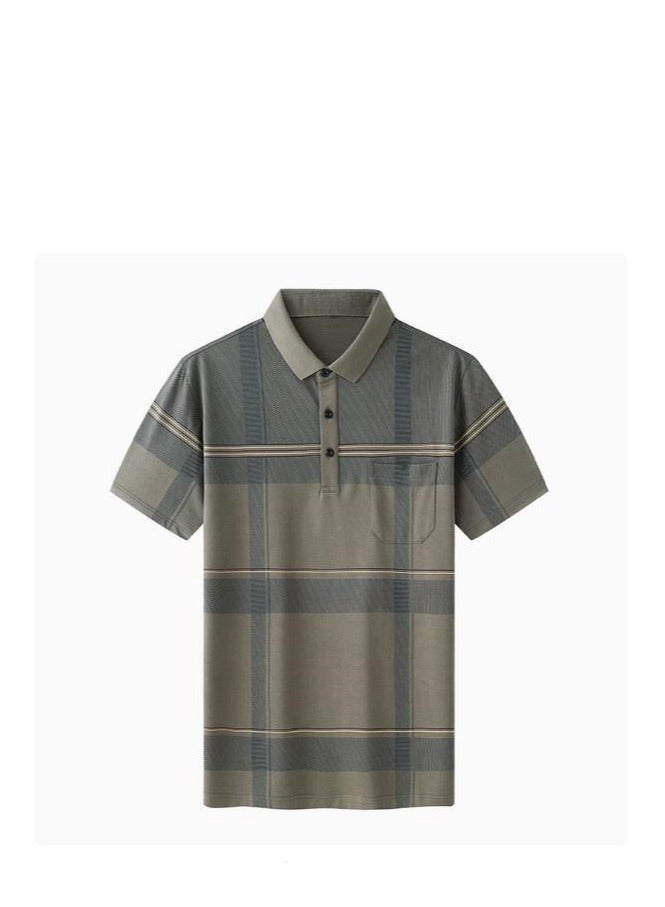AOKANG Men's Elastic Breathable Short Sleeve Polo - Image 1