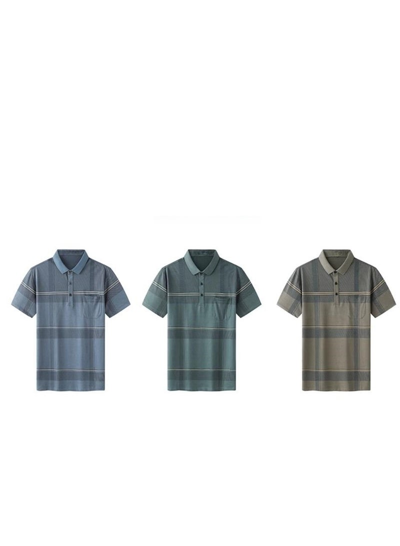 AOKANG Men's Elastic Breathable Short Sleeve Polo - Image 3