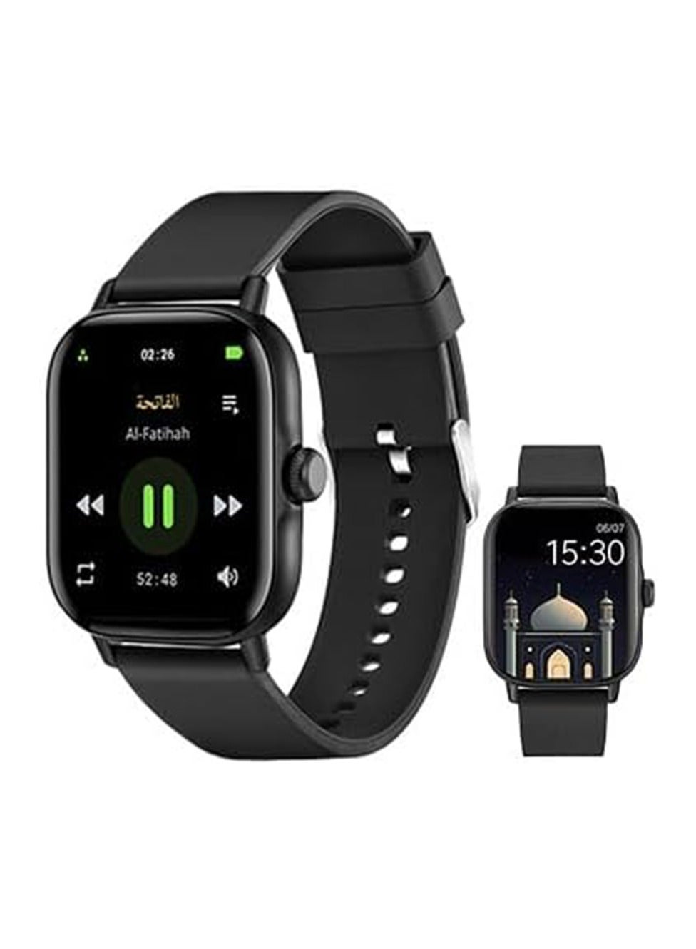 Merlin Faith Sync Quran Smart Watch,Muslim Watch Prayer time reminder, Blood Pressure & Sleep Monitor with 20+ Sports Mode,2 Extra Straps