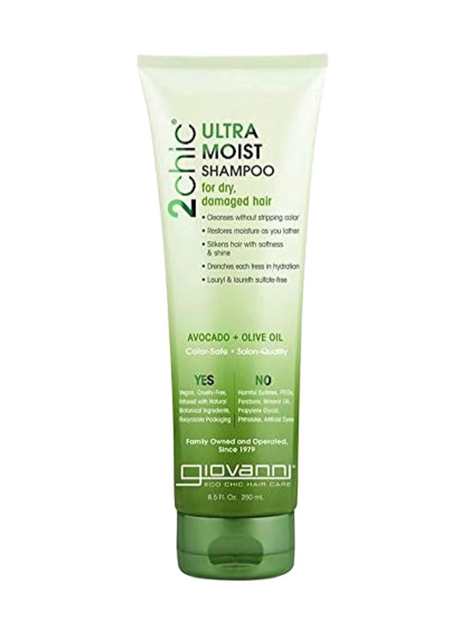 Giovanni 2Chic Ultra Moist Shampoo For Dry, Damaged Hair, Infused With Avacado And Olive Oil 250ml - Image 1