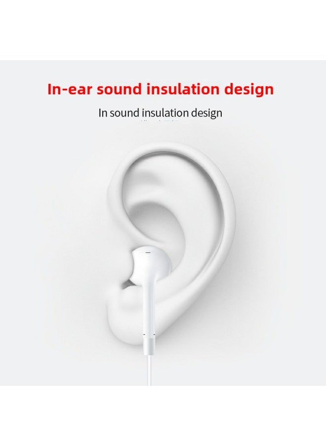 Generic - Suitable For IPhone Wired Headset Wire Control Bluetooth Huawei In-line 3.5mm Apple Type-c In-ear Headset-Color:2nd Generation Direct Plug-type-c Interface - Image 1