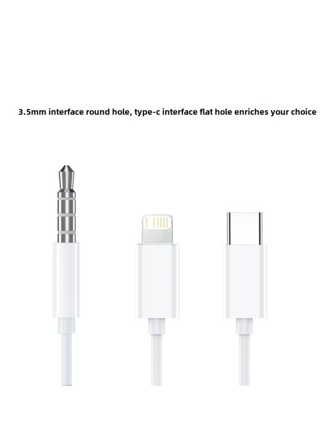 Generic - Suitable For IPhone Wired Headset Wire Control Bluetooth Huawei In-line 3.5mm Apple Type-c In-ear Headset-Color:2nd Generation Direct Plug-type-c Interface - Image 1