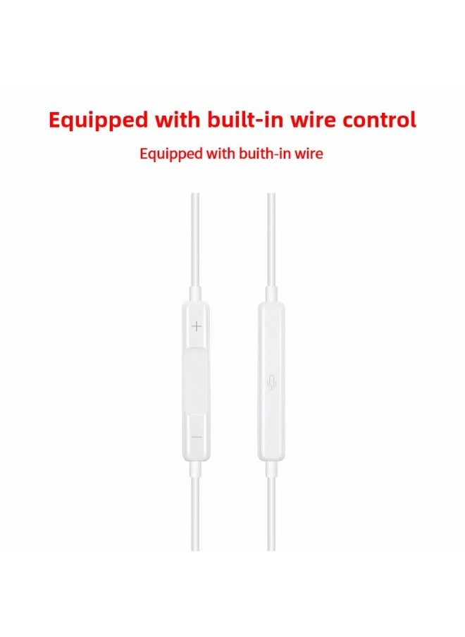 Generic - Suitable For IPhone Wired Headset Wire Control Bluetooth Huawei In-line 3.5mm Apple Type-c In-ear Headset-Color:2nd Generation Direct Plug-type-c Interface - Image 1