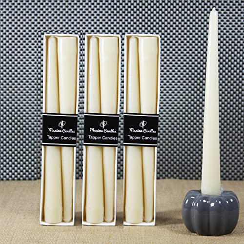 Maxime Candles - Taper Candles 9" (Pack 0f 6, White) - Image 1