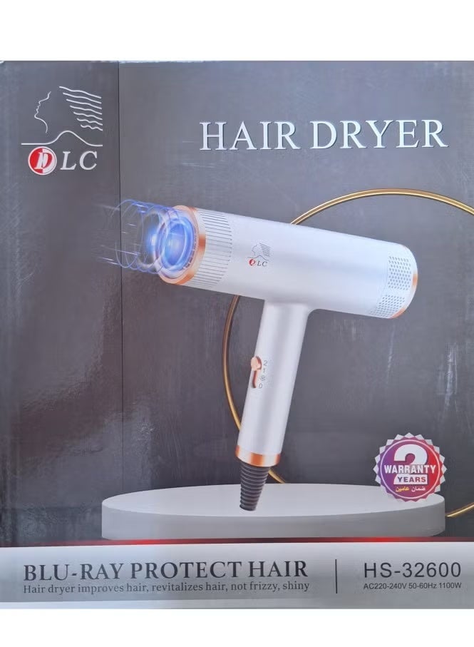 دي إل سي  مجفف الشعر الاحترافي LC بقوة 1100 واط مع ضوء أزرق و3 إعدادات للسرعة - Image 4