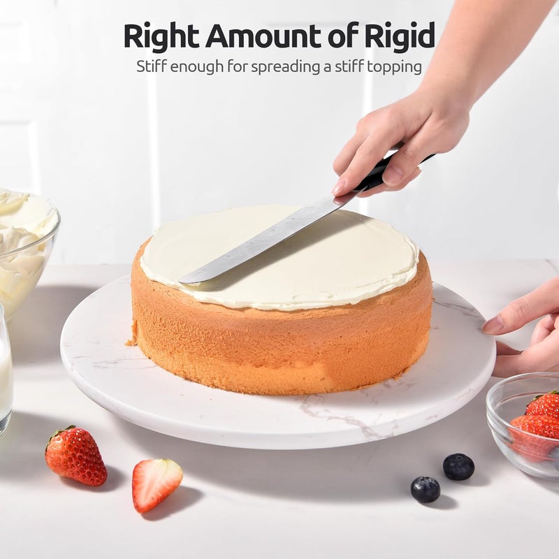 UTaste 8in Cake Icing Spatula: Flexible Decorating Frosting Knife with Straight Thinner Stainless Steel Blade, Smooth Spreading Tools with Comfortable PP Handle for Cookie, Cream, Cupcake (Black) - Image 4