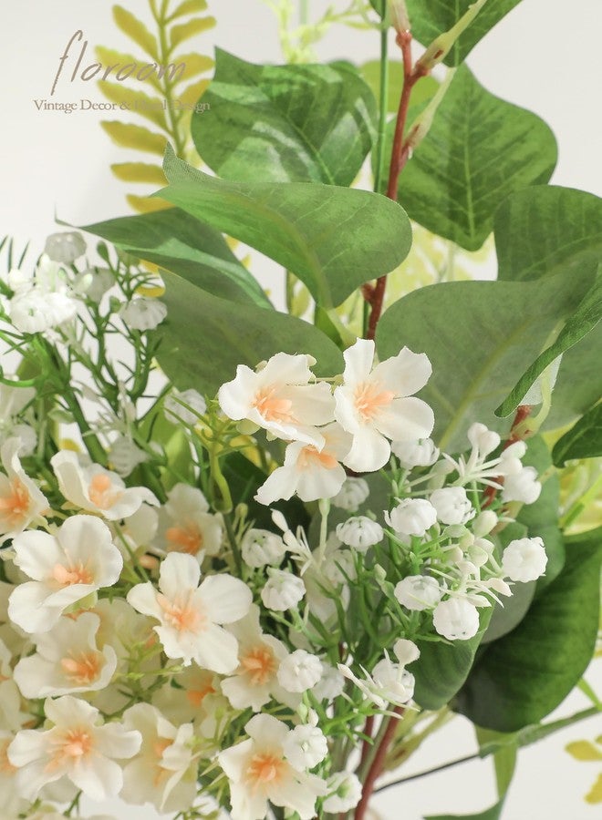 Floroom Artificial Greenery Stems Box Set, 35pcs with 5 Kinds of Faux Greenery Flowers Picks for DIY Bridal Bouquets Wedding Floral Arrangement Table Centerpieces, Light Green & White - Image 4