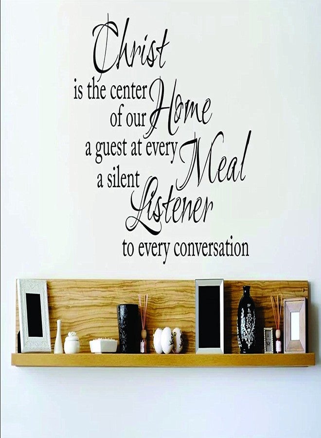 ARWY Wall Sticker for Bedroom Wall Stickers Christ is The Center of Our Home A Guest at Every Meal A Silent Listener Wall Decal(59x72 CM)