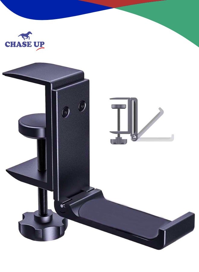 Chase Up Metal Headphone Headset Holder, Foldable Headphone Stand Hanger, Space-Saving Under Desk Clamp, for Universal Headphones PS4 PC Headsets - Image 1