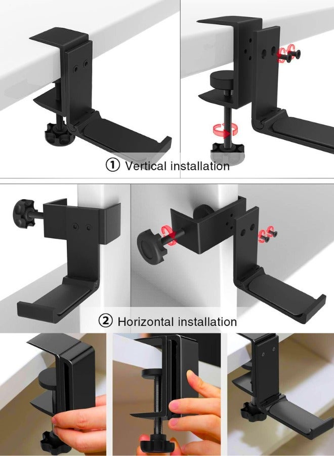 Chase Up Metal Headphone Headset Holder, Foldable Headphone Stand Hanger, Space-Saving Under Desk Clamp, for Universal Headphones PS4 PC Headsets - Image 3