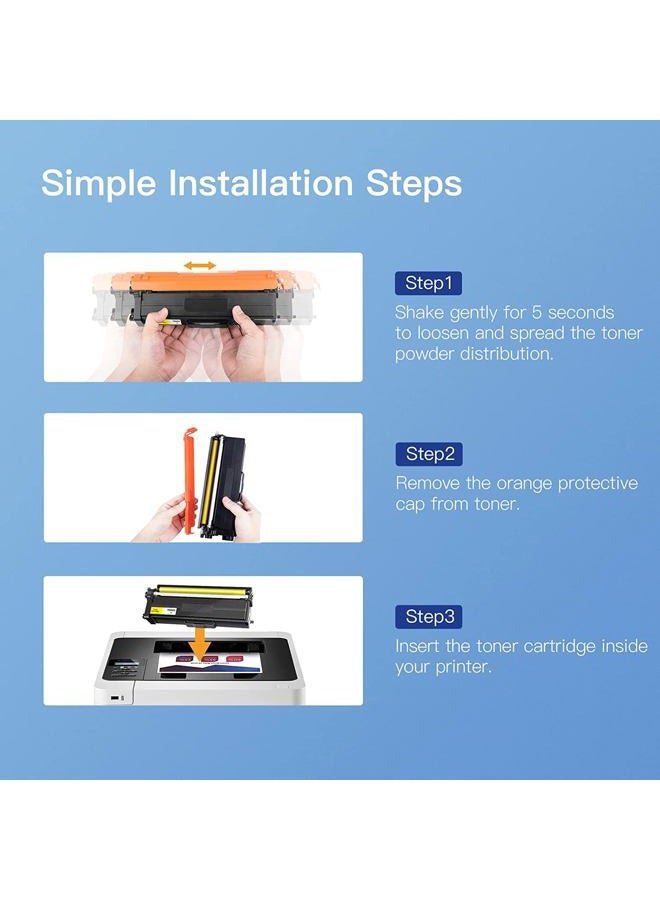 GPC Image Compatible Toner Cartridge Replacement for Brother TN433 Toner TN 433 Compatible with HL-L8360CDW MFC-L8900CDW HL-L8360CDWT HL-L8260CDW MFCL8610CDW MFCL9570CDW Printer (4 Pack) - Image 4
