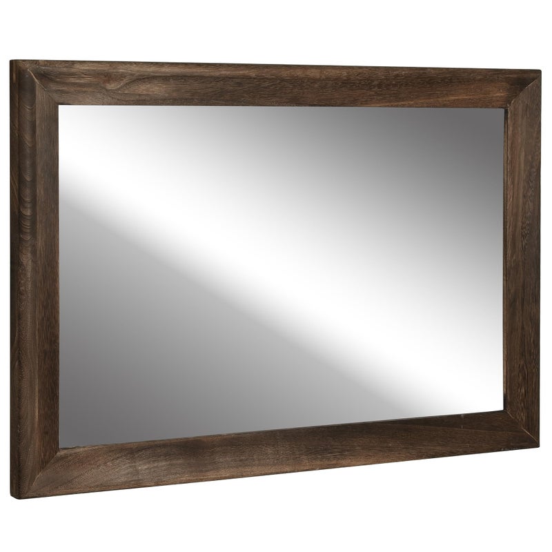 CULER Rustic Wood Wall Mirror for Bathroom,Rectangle 24 x 36 inch Hanging vatiny Mirrors with Wooden Frame for Living Room,Bedroom,Entryway (24x36 inch, Vintage Light Brown) - Image 1