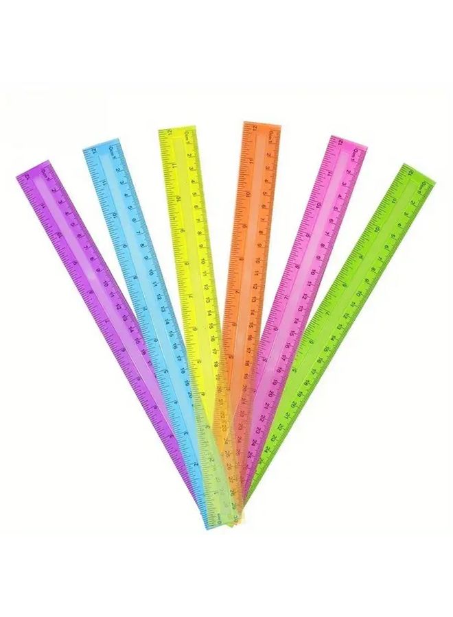2pcs 12 Inch Transparent Plastic Ruler With Inches And Centimeters For School Office - Image 5