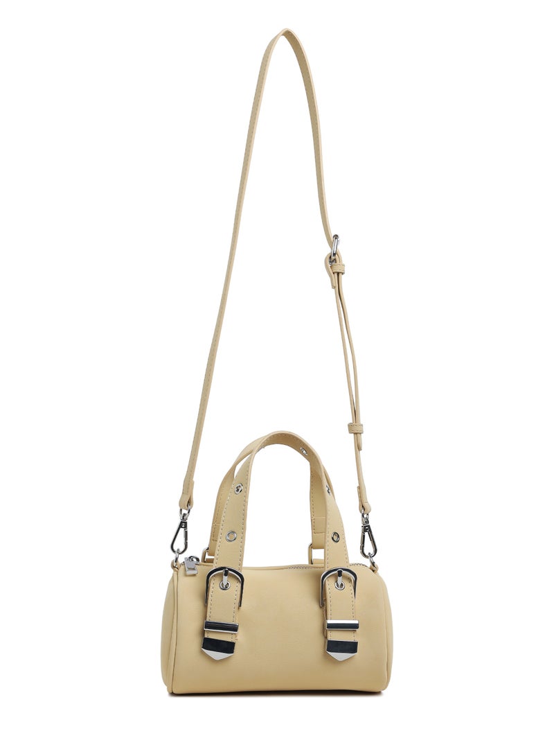 London Rag Mini Cylinder Hand Bag in Nude - Image 2