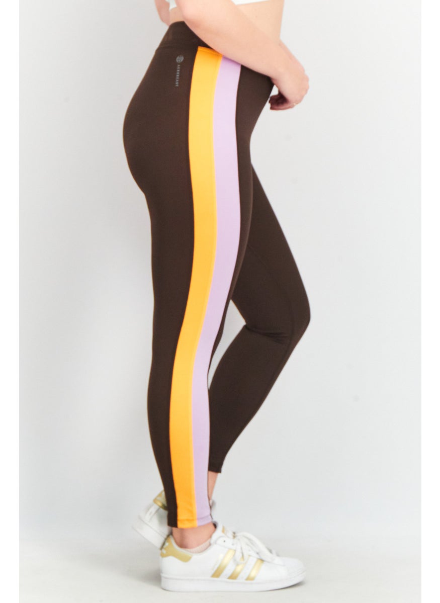 Adidas Women Tight Fit 7/8 Training Leggings, Brown Combo  - Image 2