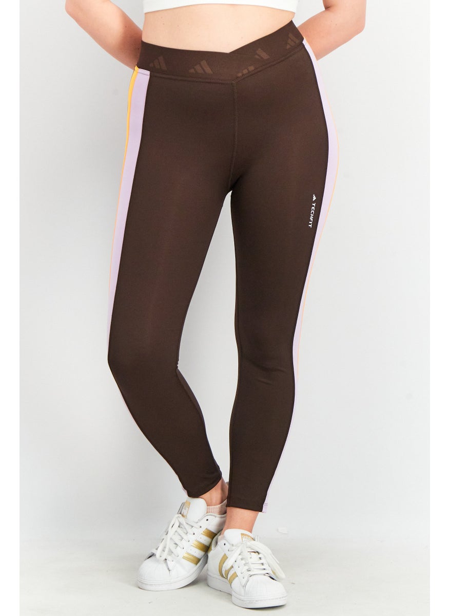 Adidas Women Tight Fit 7/8 Training Leggings, Brown Combo  - Image 1